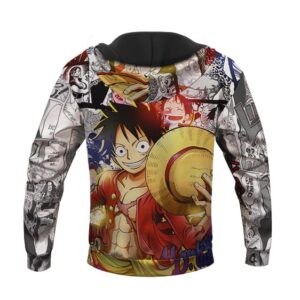 One Piece Monkey D. Luffy Manga Strips Design Awesome Hoodie