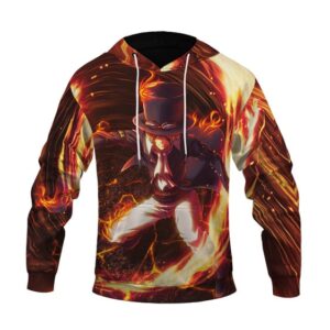 One Piece Sabo Fire Flame Power Artwork Dope Pullover Hoodie