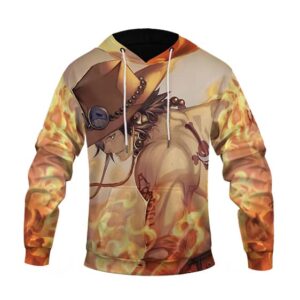 Portgas D. Ace Fiery Flame Design Dope One Piece Hoodie