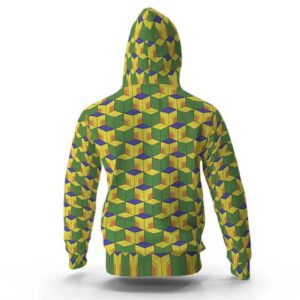 Sabito Kimono Geometric Pattern Hooded Sweatshirt