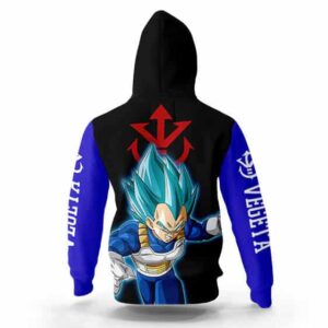 Saiyan Prince Vegeta Blue Aura Design Hoodie