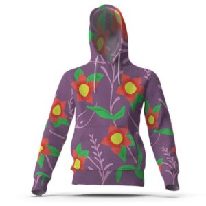 Tamayo's Yukata Flower Pattern Pullover Hoodie