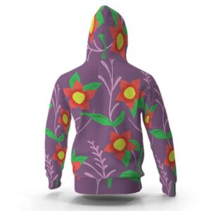 Tamayo's Yukata Flower Pattern Pullover Hoodie