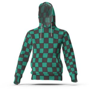 Tanjiro Kamado Checkered Kimono Pullover Hoodie