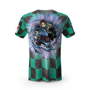 Tanjiro Water Breathing Green Black Checkered T-Shirt