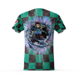 Tanjiro Water Breathing Green Black Checkered T-Shirt