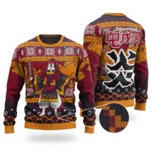 Tanjuro Kagura Outfit Fire Ugly Christmas Sweater