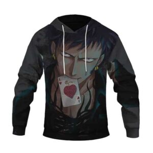 Trafalgar Law Devil Fruit Card Art Badass One Piece Hoodie