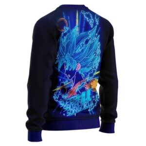 DBZ Super Saiyan Blue Goku Neon Lights Wool Sweater
