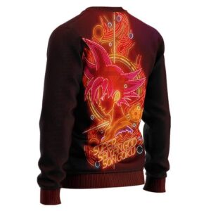 DBZ Super Saiyan God Goku Neon Lights Wool Sweatshirt