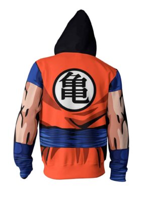 Dragon Ball Z Cool Master Roshi Buffed Orange Uniform Zip Up Hoodie