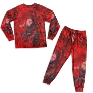 Angry Obito Uchiha Sharingan Badass Red Nightwear Set