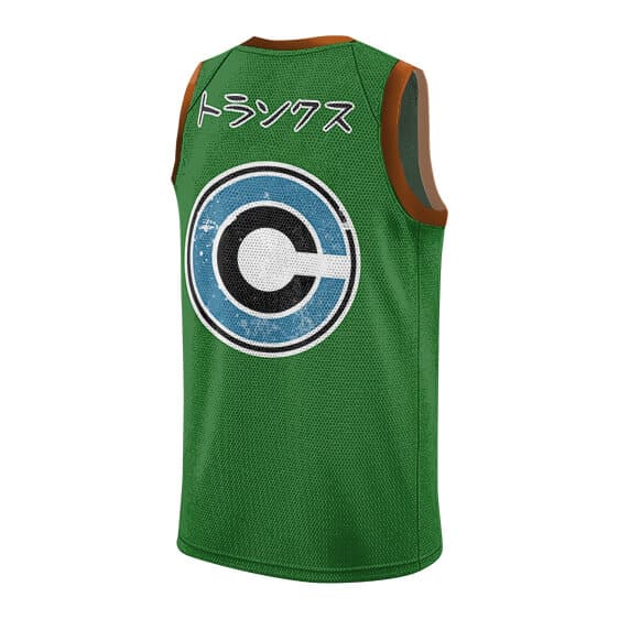 DBZ Capsule Corp Green Basketball Uniform