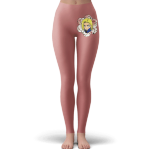 DBZ Chibi Android 18 Floral Background Gorgeous Yoga Pants