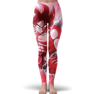DBZ Goku Base Form Charging Awesome Red Yoga Pants