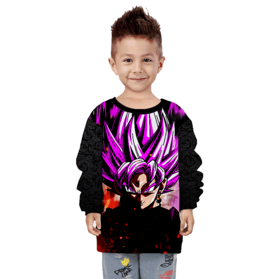 DBZ Goku Black Super Saiyan Rose Dark Cool Pattern Kids Sweatshirt