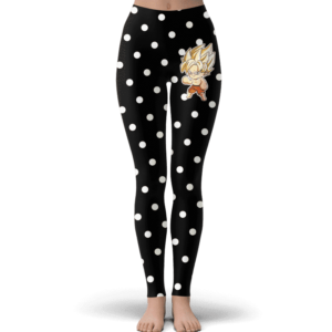 DBZ Goku Chibi Polka Dot Stylish Black White Yoga Pants