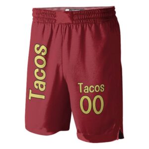 DBZ Krillin Tacos Uniform Red Basketball Shorts
