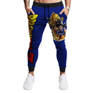 Dragon Ball GT Kid Goku Dragon Fist Awesome Blue Jogger Pants