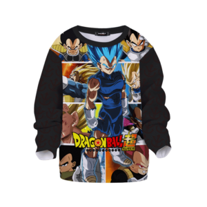 Dragon Ball Super All Vegeta Forms Saiyan Blue Kids Pullover Sweater