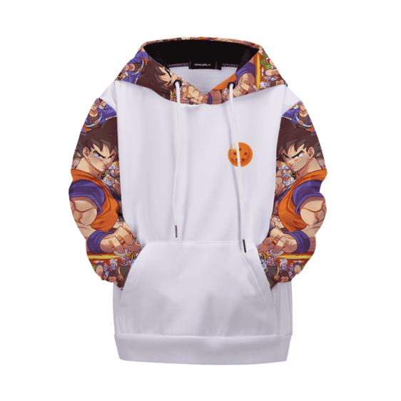 Dragon Ball Z All Characters Awesome Art White Kids Hoodie