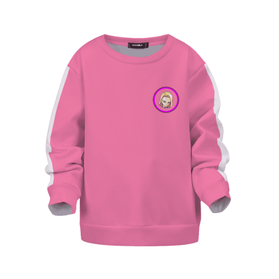 Dragon Ball Z Android 18 Cute Face Pink Children's Sweater