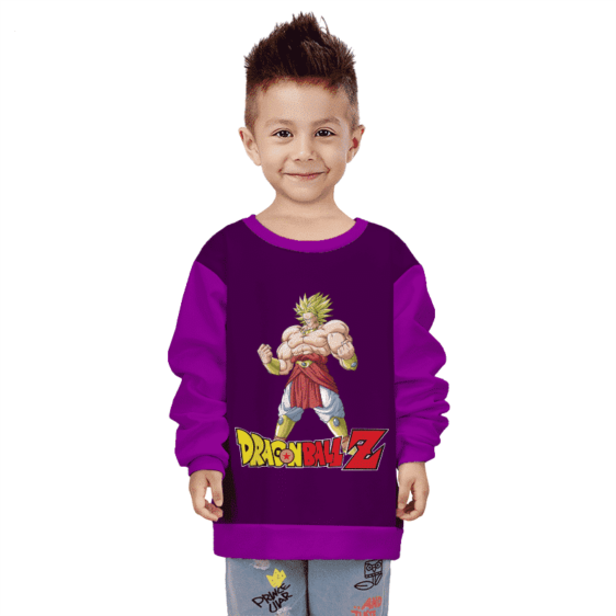 Dragon Ball Z Legendary Saiyan Broly Cool Art Purple Kids Sweatshirt