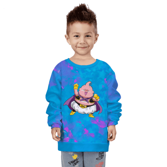 Dragon Ball Z Fat Boo Washed Cotton Candy Colors Kids Sweatshirt