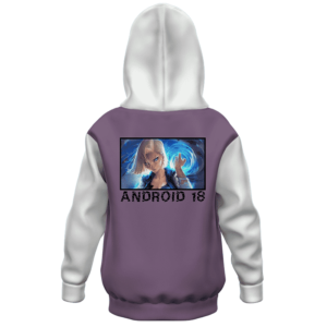 Dragon Ball Z Fierce Charging Android 18 Kids Hoodie Back