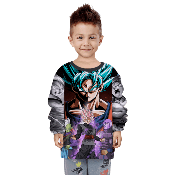 DBZ Goku Blue Zamasu Hit & Goku Black Cool Aura Kids Sweater