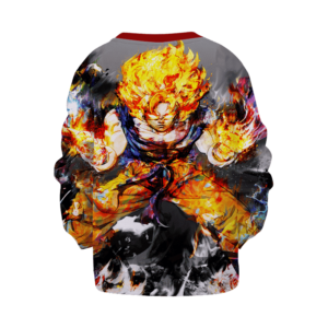 Dragon Ball Z Goku Charged-Up Awesome Artwork Kids Sweatshirt