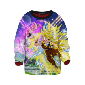 Dragon Ball Z Kid Buu Goku Saiyan 3 Fight Kids Sweatshirt