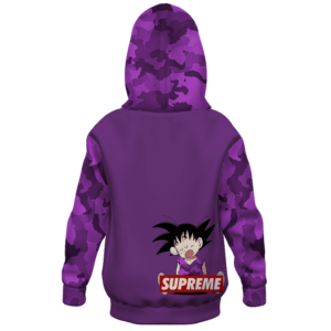 Dragon Ball Z Kid Goku Supreme Purple Camo Kids Hoodie Back
