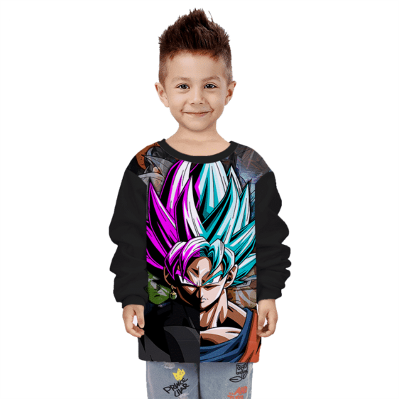 DBZ Goku Black & Goku Blue Fused Children's Sweater