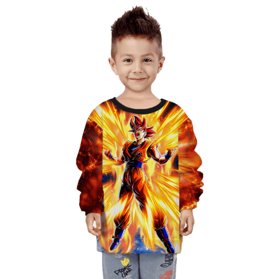 Dragon Ball Z Super Saiyan God Goku Kids Sweatshirt