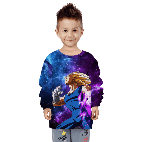 Dragon Ball Z Super Saiyan Prince Majin Vegeta Galaxy Kids Sweatshirt