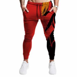 Naruto Anime Obito Uchiha Red and Black Jogger Pants