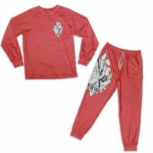 Luffy Zoro Nami Iconic Items Logo Art Cool Red Pajamas Set
