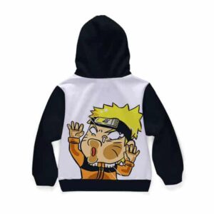 Naruto Shippuden Naruto Funny Flat Face Kids Hoodie Jacket