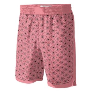 Nezuko Kamada Pink Yukata Pattern Jersey Shorts