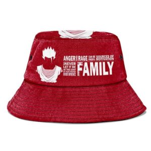 SSJ Gohan Quote Dragon Ball Z Red and Powerful Bucket Hat