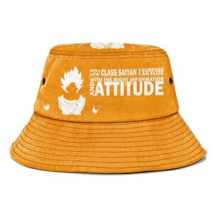 SSJ Goku Quote Dragon Ball Z Orange and Powerful Bucket Hat