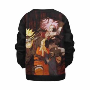 Sakura And Naruto Shinobi Team Fight Kids Sweatshirt