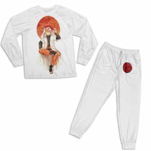 Seventh Hokage Naruto Uzumaki Sitting White Pajamas Set